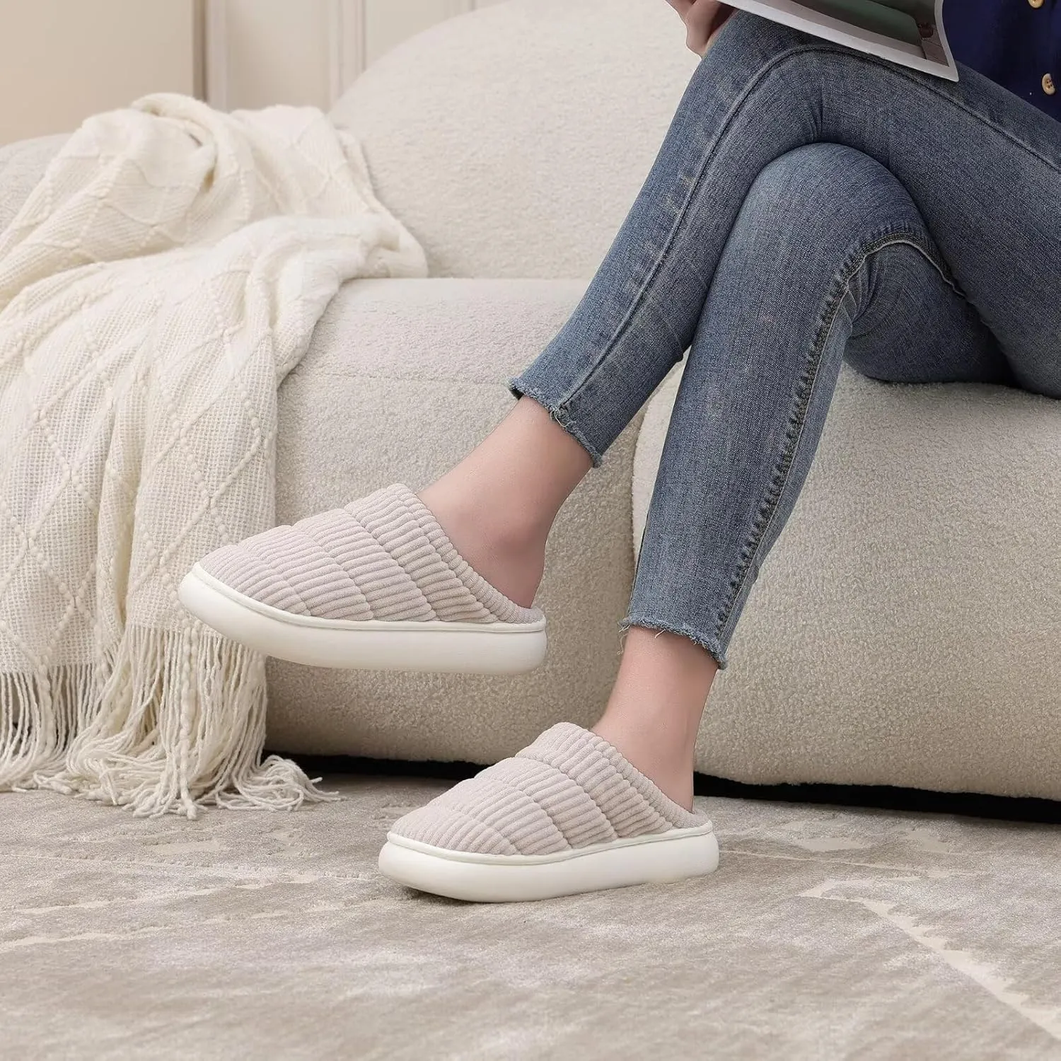 NineCiFun Womens House Shoes Warm Memory Foam Slippers for Women Indoor Soft Fleece Lined Womens Slippers