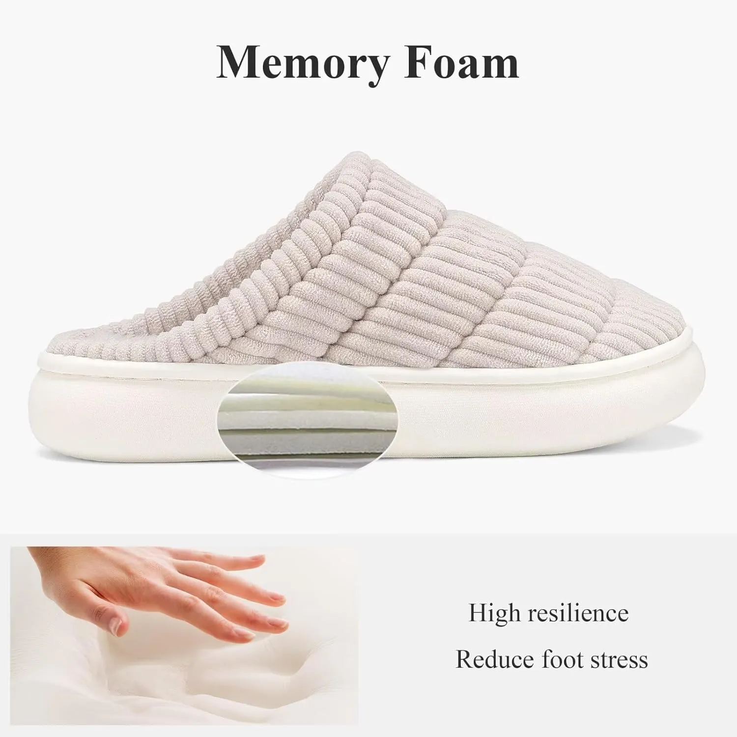 NineCiFun Womens House Shoes Warm Memory Foam Slippers for Women Indoor Soft Fleece Lined Womens Slippers