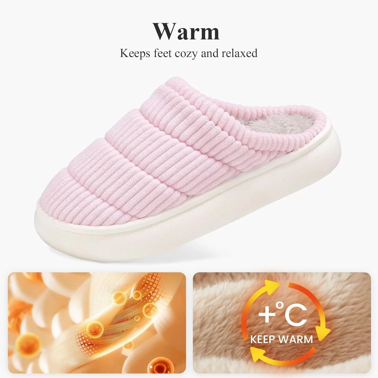 NineCiFun Womens House Shoes Warm Memory Foam Slippers for Women Indoor Soft Fleece Lined Womens Slippers