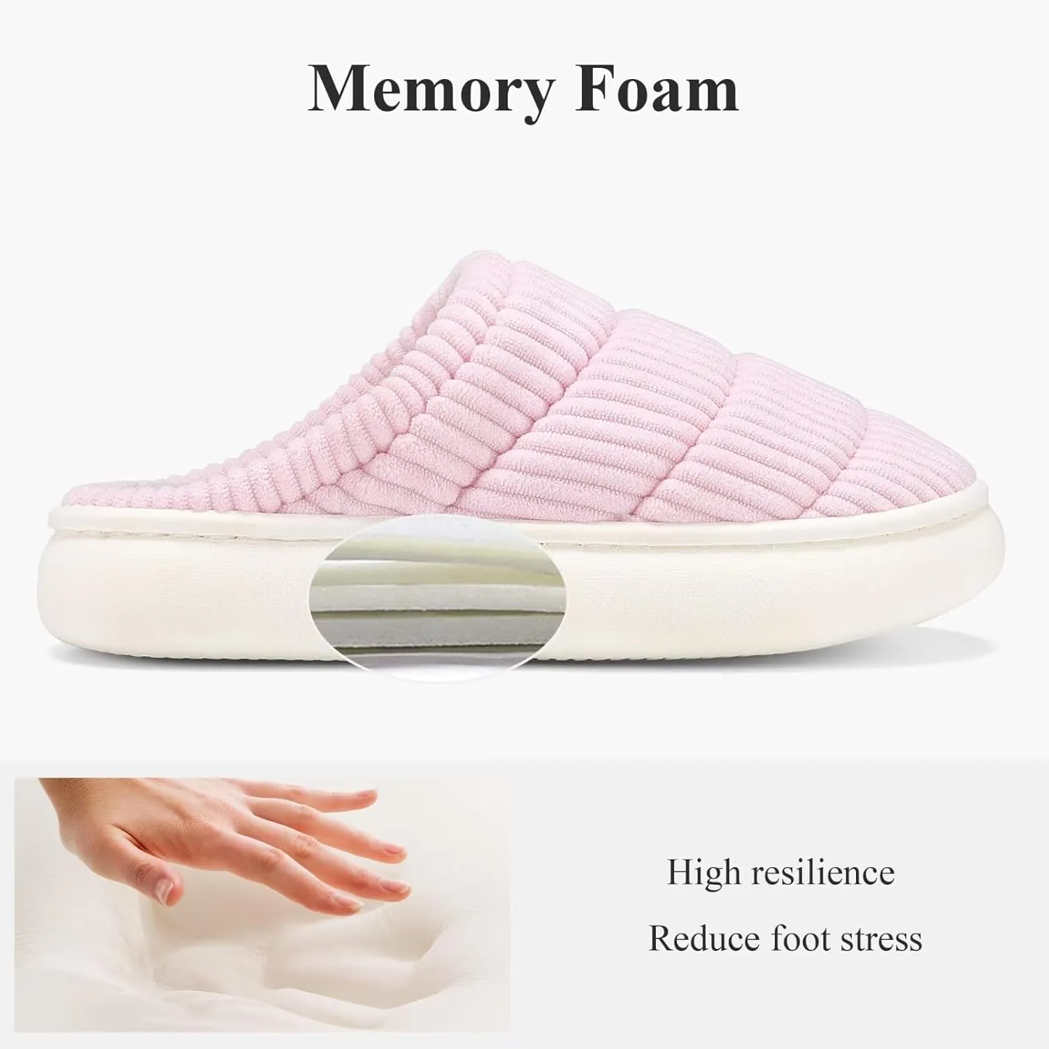 NineCiFun Womens House Shoes Warm Memory Foam Slippers for Women Indoor Soft Fleece Lined Womens Slippers