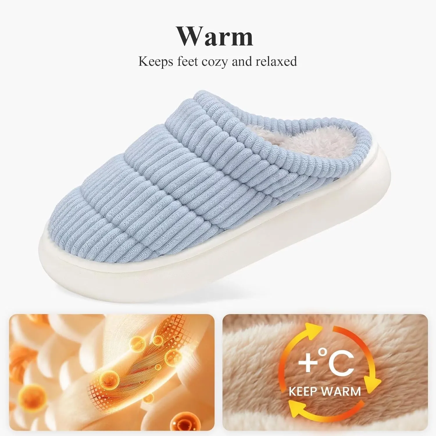 NineCiFun Womens House Shoes Warm Memory Foam Slippers for Women Indoor Soft Fleece Lined Womens Slippers
