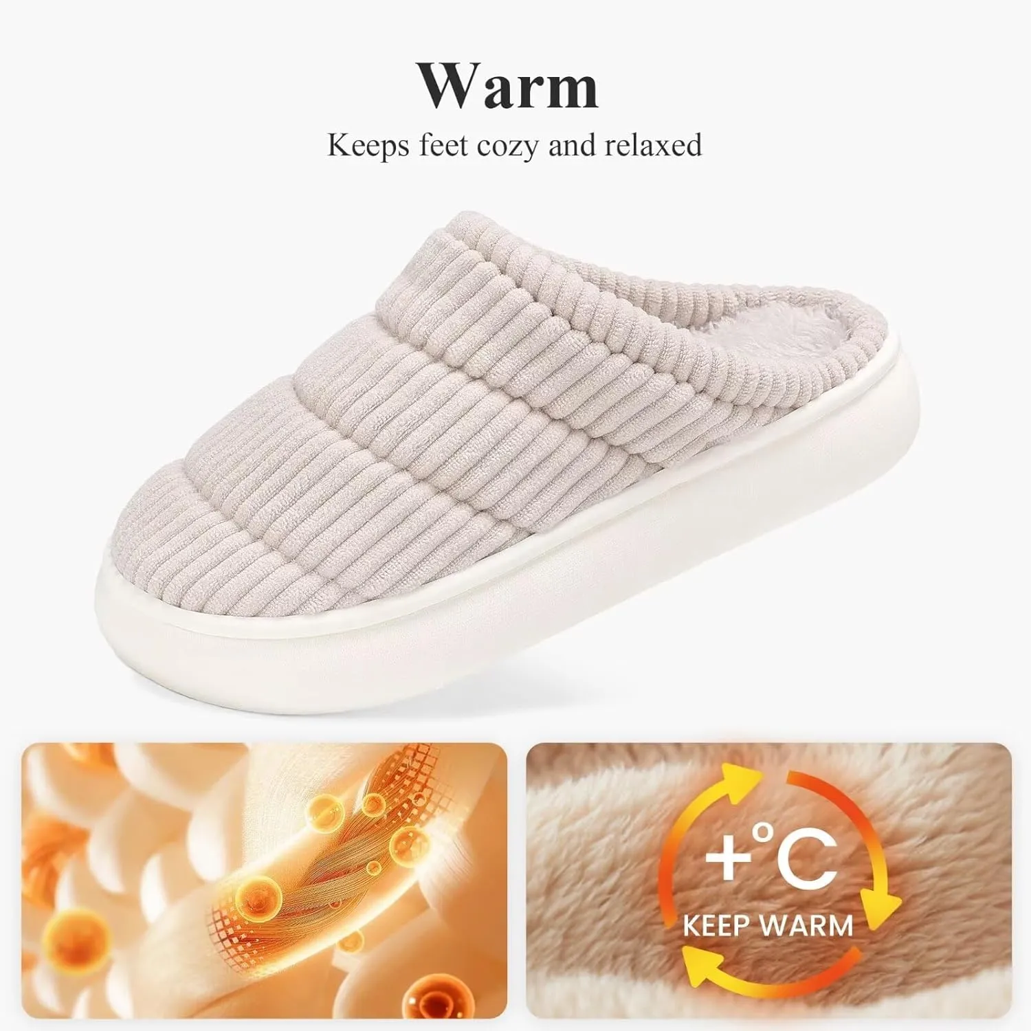 NineCiFun Womens House Shoes Warm Memory Foam Slippers for Women Indoor Soft Fleece Lined Womens Slippers