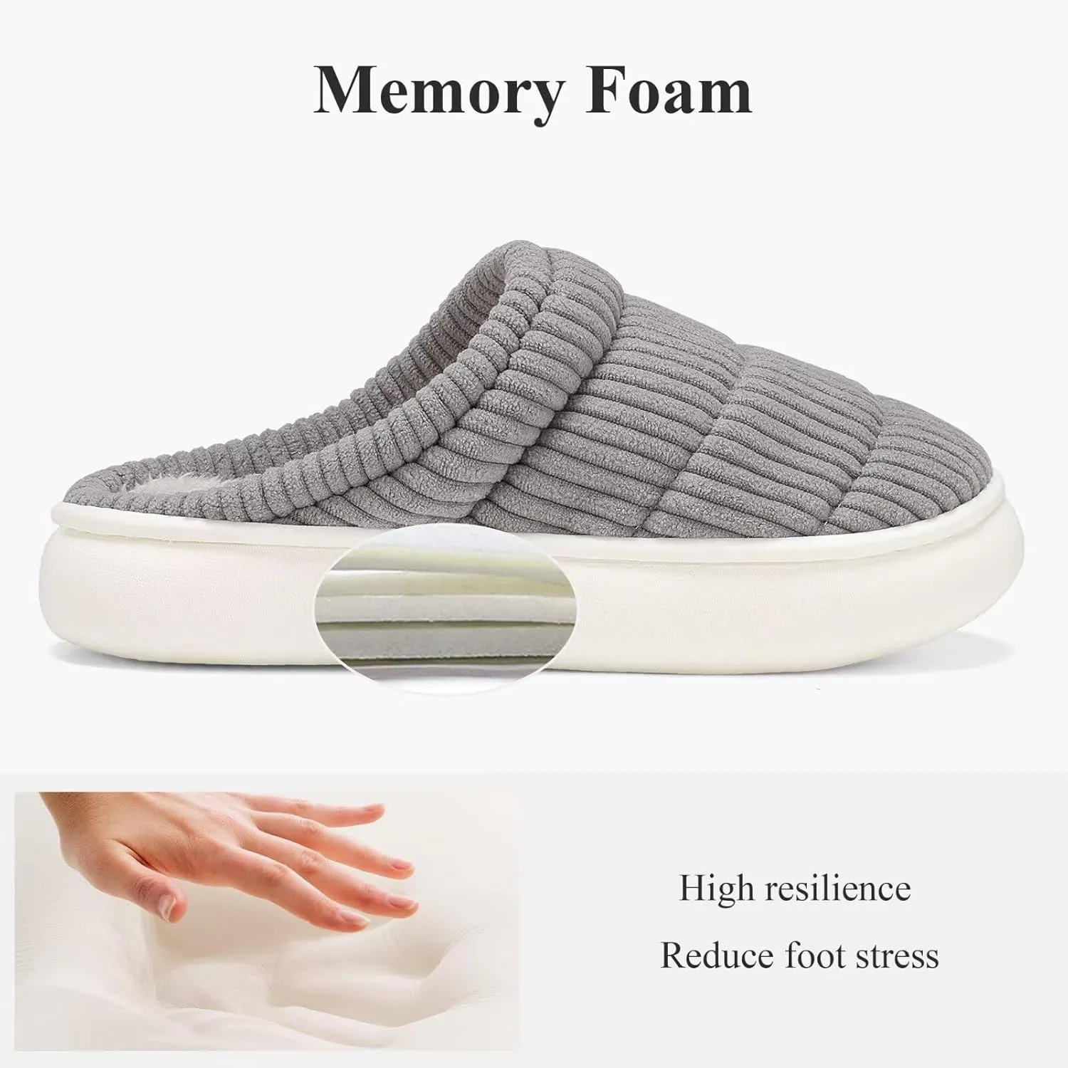 NineCiFun Womens House Shoes Warm Memory Foam Slippers for Women Indoor Soft Fleece Lined Womens Slippers
