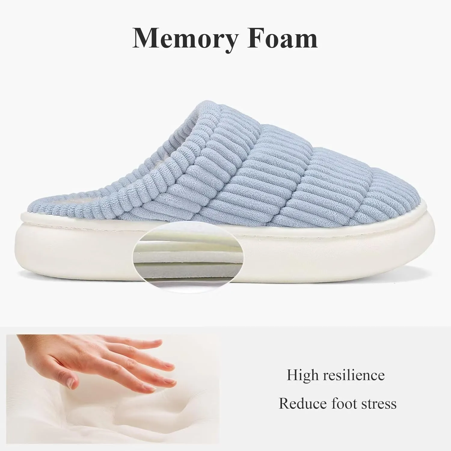 NineCiFun Womens House Shoes Warm Memory Foam Slippers for Women Indoor Soft Fleece Lined Womens Slippers