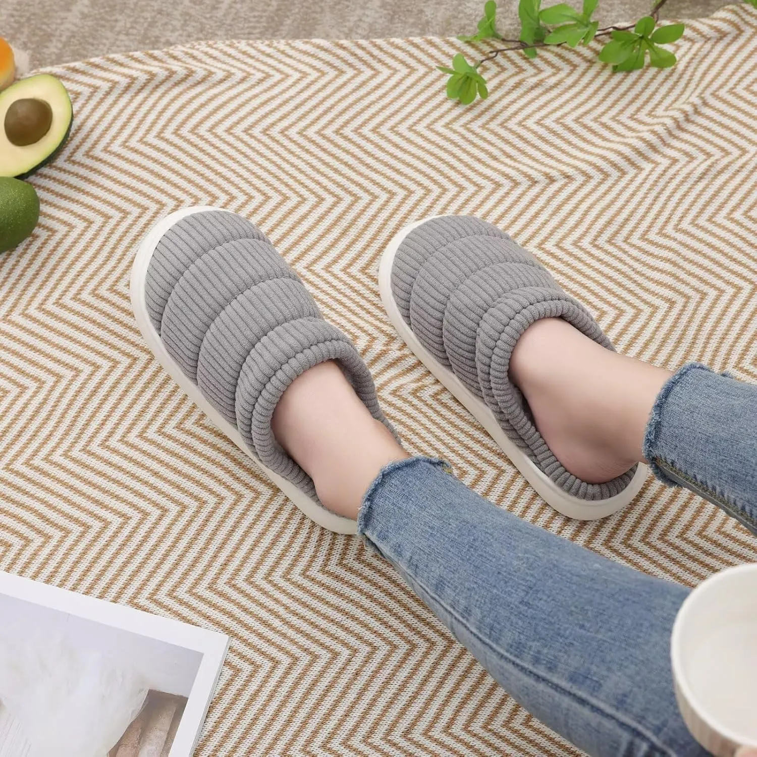 NineCiFun Womens House Shoes Warm Memory Foam Slippers for Women Indoor Soft Fleece Lined Womens Slippers