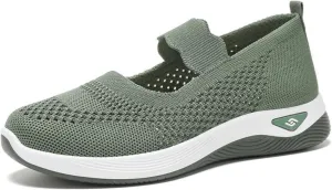 Orthopedic Shoes for Women Walking Shoes Comfortable Breathable Knit Slip On Sneakers Soft Orthopedic Slip-On Indoor Outdoor Casual Shoe Lightweight Wide Width Soft Sole Arch Support Non-Slip Shoe