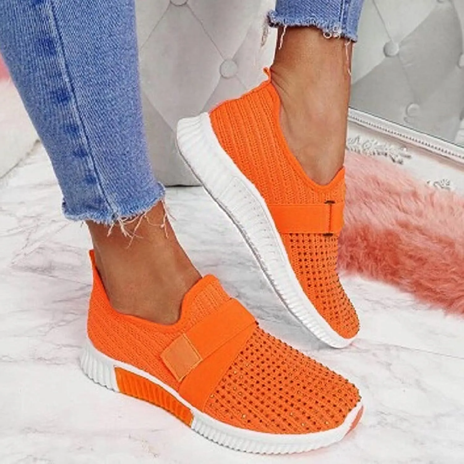 Orthopedic Slip On Shoes for Foot Pain Relief Womens Walking Sneakers with Arch Support Comfortable Casual Loafers Plantar Fasciitis Diabetic Feet