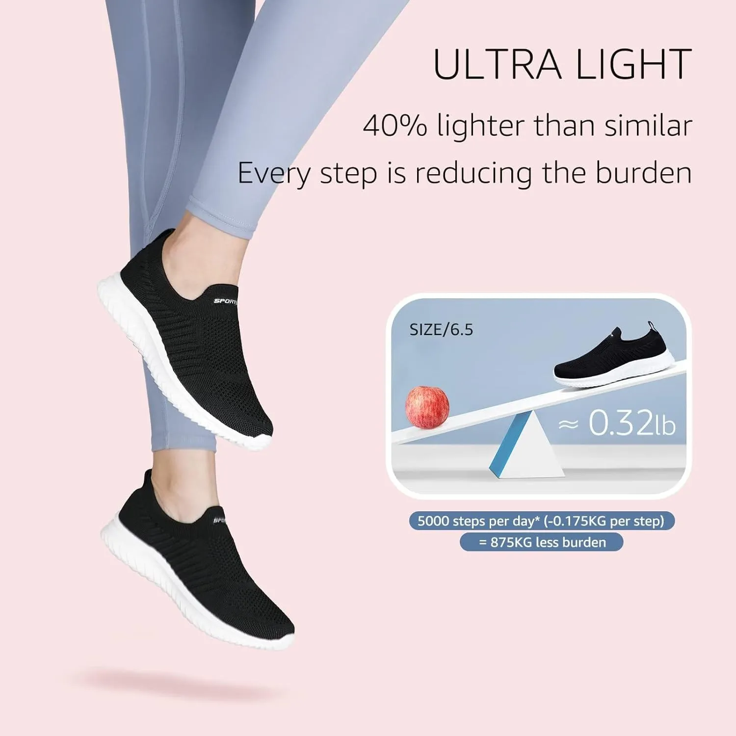 Orthopedic Walking Shoes for Diabetic Women Slip On Sneakers with Arch Support Comfortable Casual Loafers Plantar Fasciitis Foot Heel Pain Relief