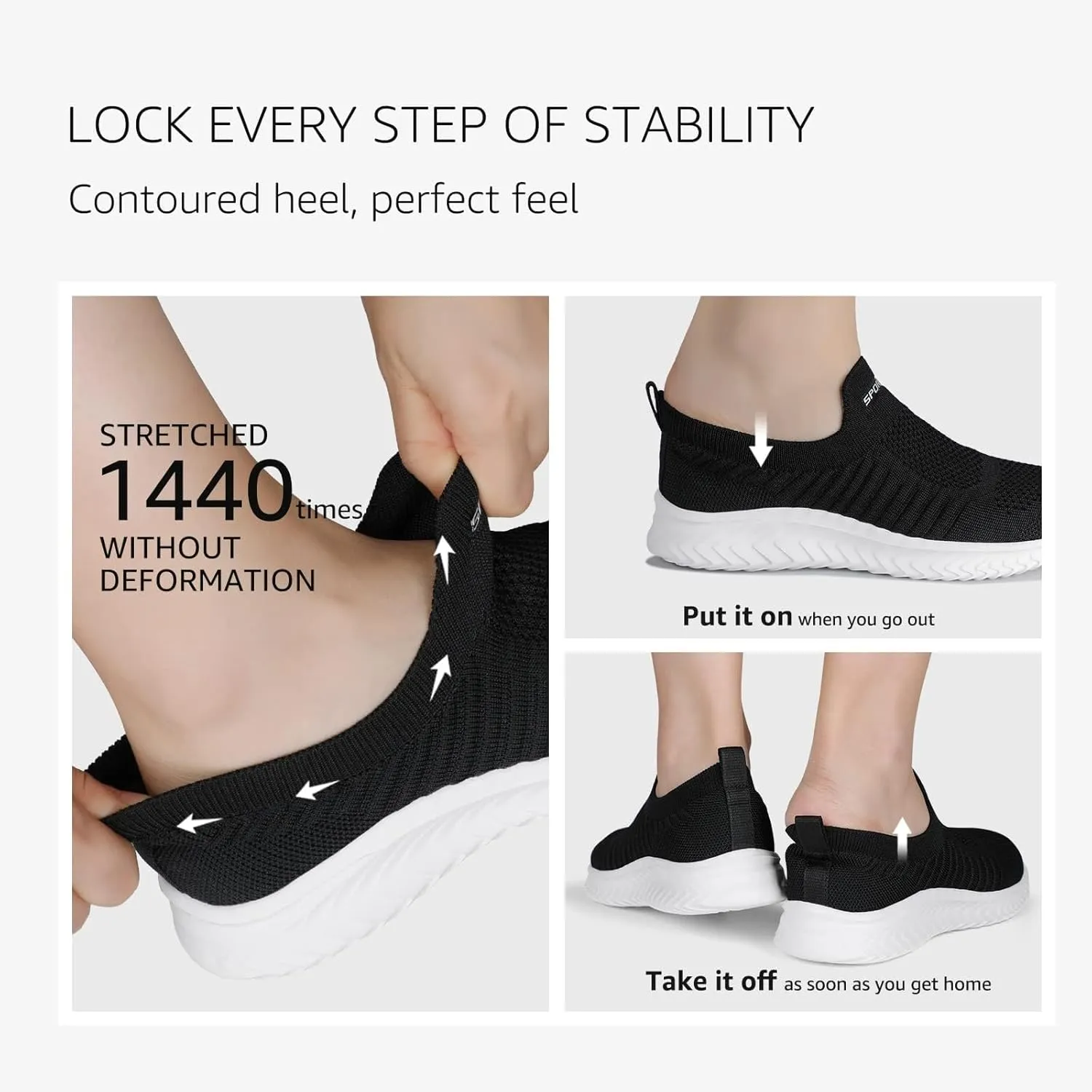 Orthopedic Walking Shoes for Diabetic Women Slip On Sneakers with Arch Support Comfortable Casual Loafers Plantar Fasciitis Foot Heel Pain Relief