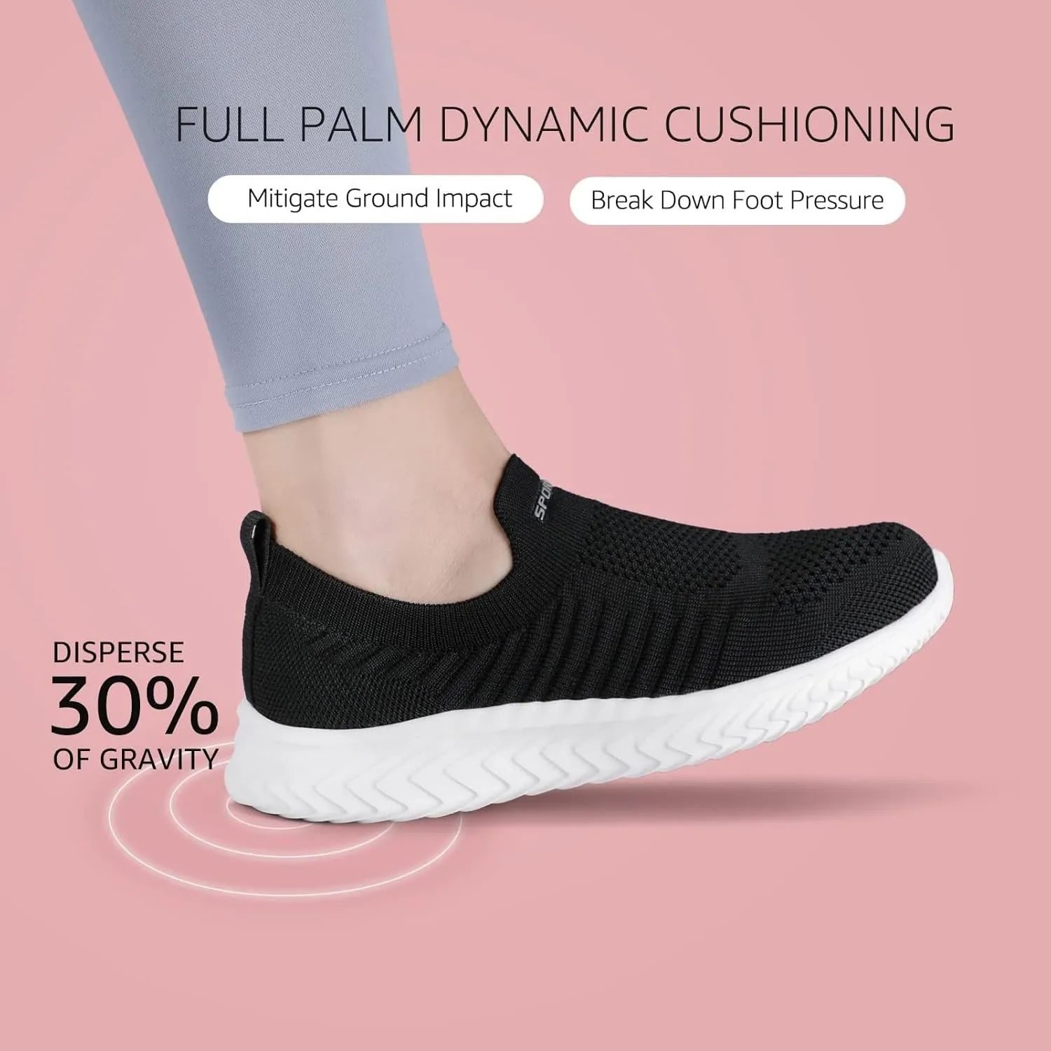 Orthopedic Walking Shoes for Diabetic Women Slip On Sneakers with Arch Support Comfortable Casual Loafers Plantar Fasciitis Foot Heel Pain Relief