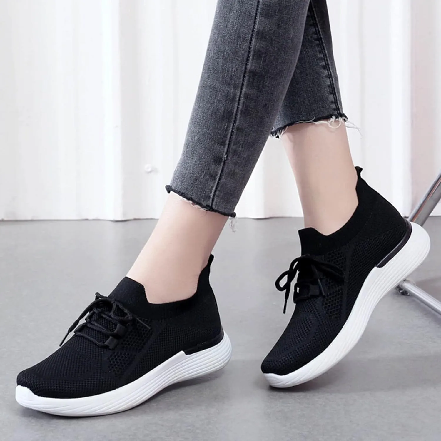 Platform Sneakers for Women Wide Zapatillas Elegantes De Tacon para Mujer Blancas Women's Running Shoes Size 8 Chunky Sneakers for Women 2023 Black Slip On White Sneakers Women Fashion