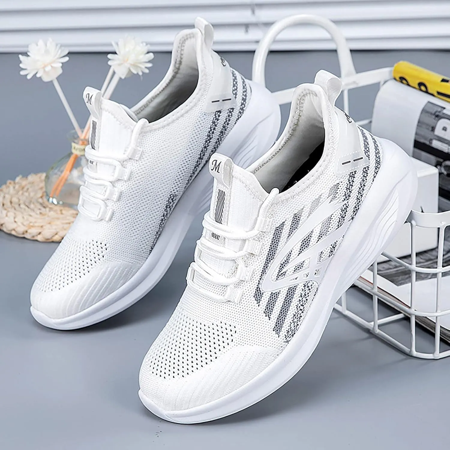 Platform Wide Sneakers for Women Fashion Womens Running Shoes Size 9 Narrow Womens Slip On Athletic Shoes Wide Width Slip On Sneakers Women Arch Support White Size 9 Women's Slip Resistant Shoes