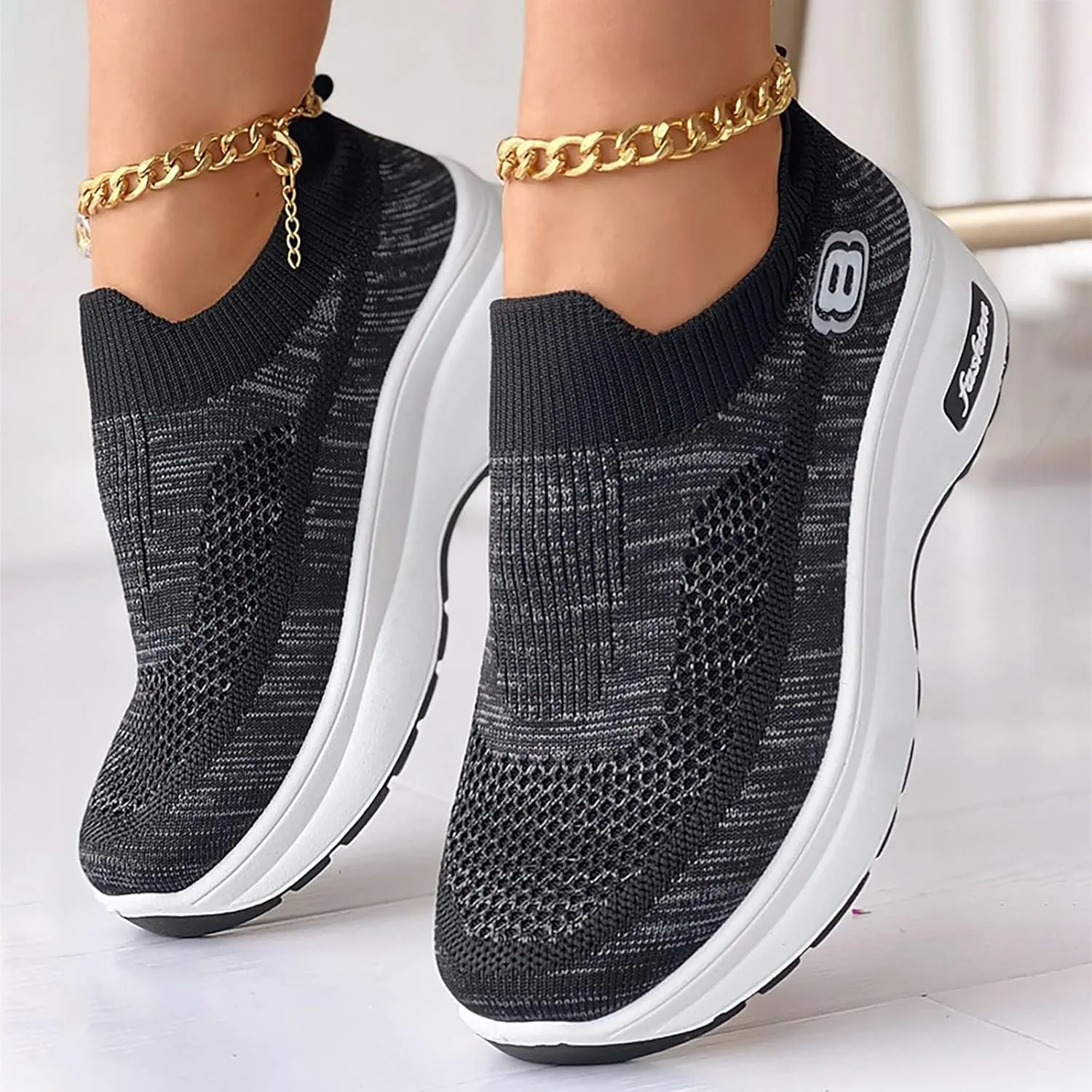 SBGMoSJ High Heel Wedge Sneakers for Women Size 11 Walking Shoes Women Wide Nursing Shoes Women Comfortable Women Shoes Sneakers 10.5 Women Orthopedic Sneakers Wide