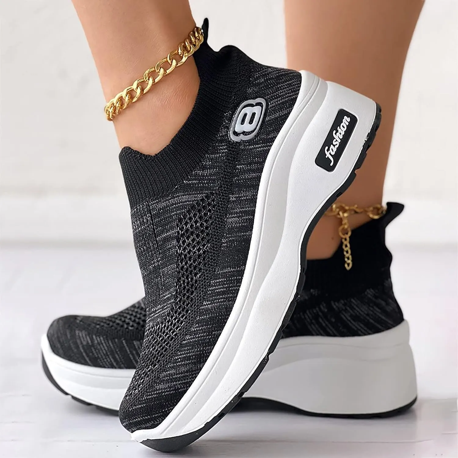 SBGMoSJ High Heel Wedge Sneakers for Women Size 11 Walking Shoes Women Wide Nursing Shoes Women Comfortable Women Shoes Sneakers 10.5 Women Orthopedic Sneakers Wide
