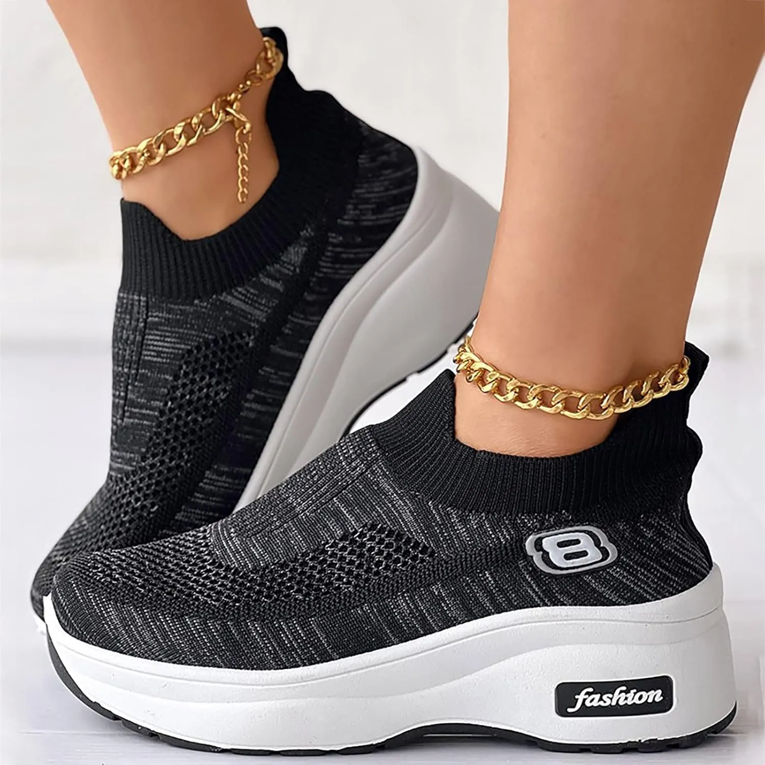 SBGMoSJ High Heel Wedge Sneakers for Women Size 11 Walking Shoes Women Wide Nursing Shoes Women Comfortable Women Shoes Sneakers 10.5 Women Orthopedic Sneakers Wide