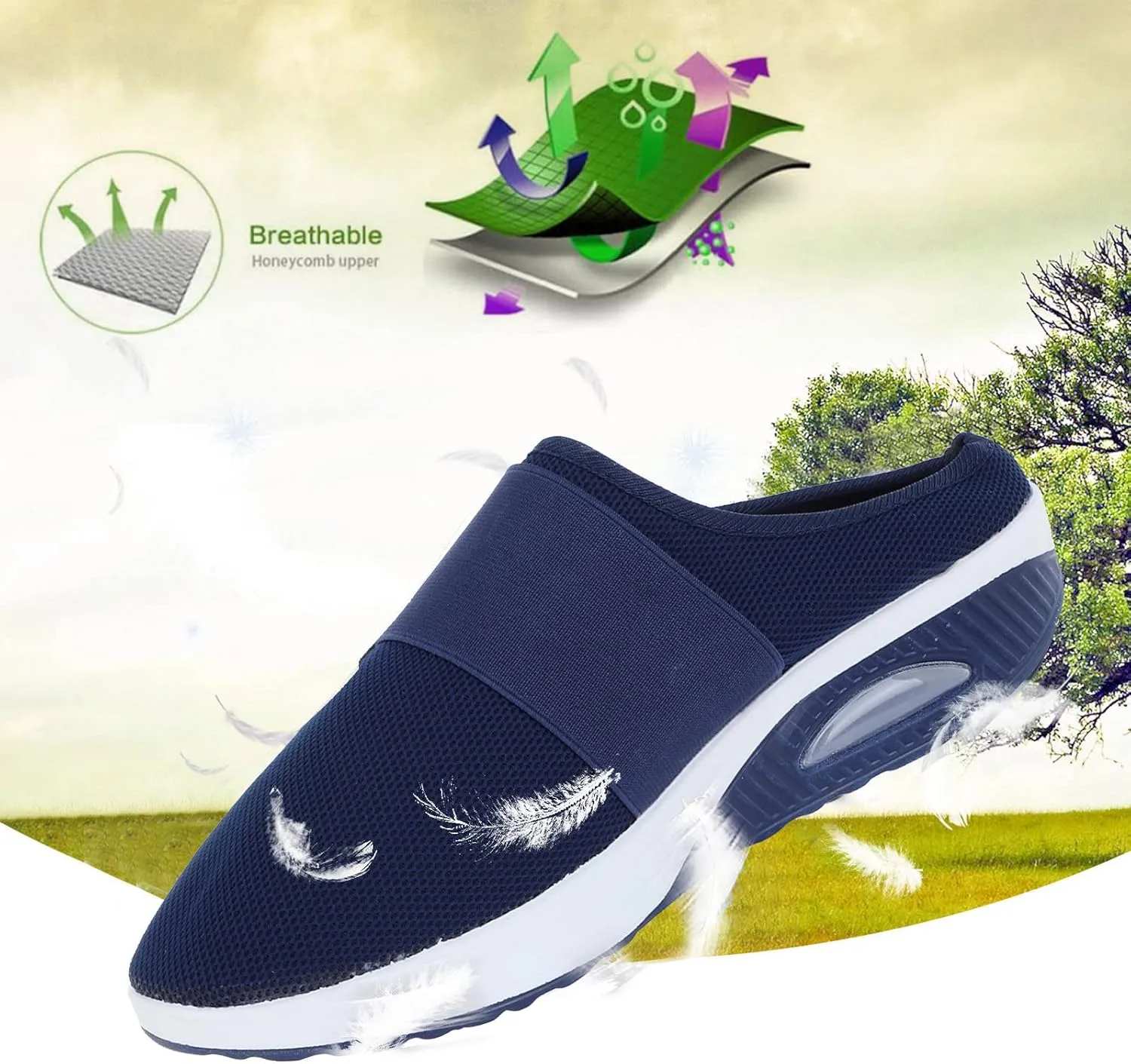 SBGMoSJ Women Sneakers Size 9.5 Wide Women's Wide Comfortable Soft Slip On Walking Flat Shoes Women Slip On Shoes Wide Width Chunky Sneakers for Women Platform Women's Slip On Shoes Black