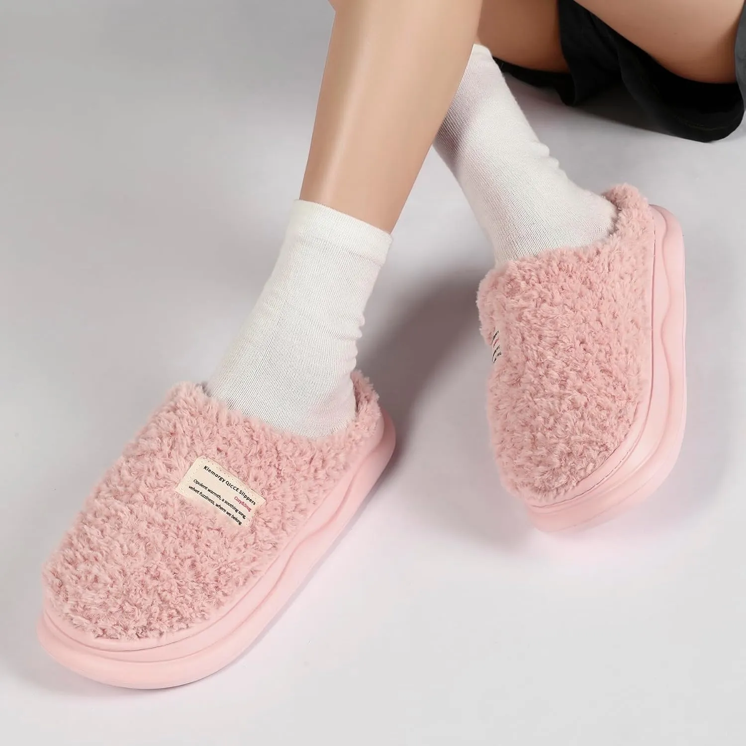 Slippers for Women Men, Memory Foam Slippers for Women, Soft Thick Fuzzy Bedroom House Shoes Indoor Outdoor