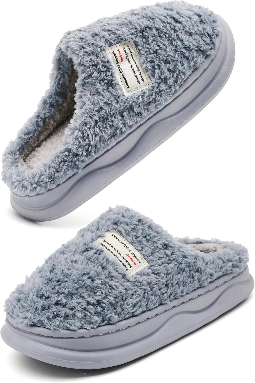 Slippers for Women Men, Memory Foam Slippers for Women, Soft Thick Fuzzy Bedroom House Shoes Indoor Outdoor