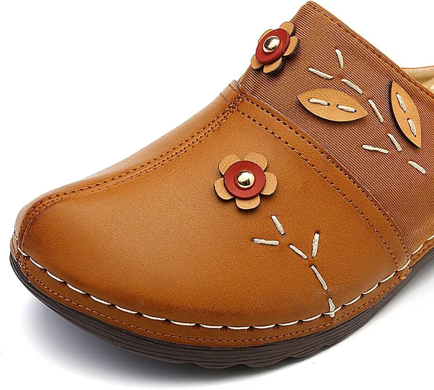 Summer Women Gracosy Clogs Shoes Leather Loafers Slip On Mules Antil Slip Beach Comfortable Sandals For Women