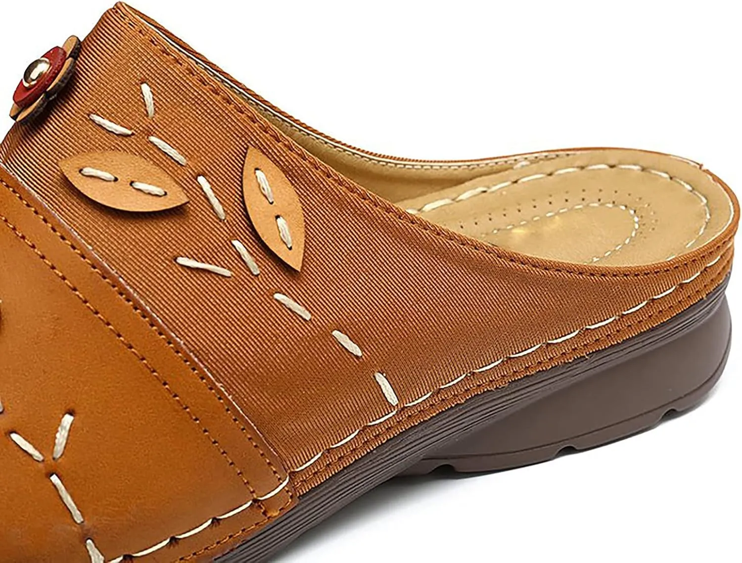 Summer Women Gracosy Clogs Shoes Leather Loafers Slip On Mules Antil Slip Beach Comfortable Sandals For Women