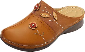 Summer Women Gracosy Clogs Shoes Leather Loafers Slip On Mules Antil Slip Beach Comfortable Sandals For Women