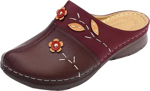 Summer Women Gracosy Clogs Shoes Leather Loafers Slip On Mules Antil Slip Beach Comfortable Sandals For Women