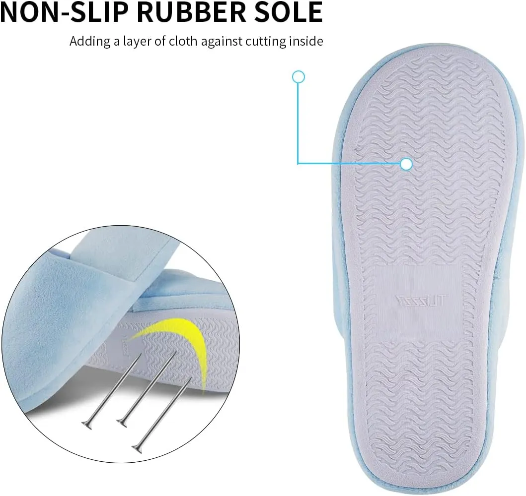 Tlizzz7 Memory Foam Slippers - Fuzzy Fluffy Spa Hotel House Home Indoor Slippers for Women and Men