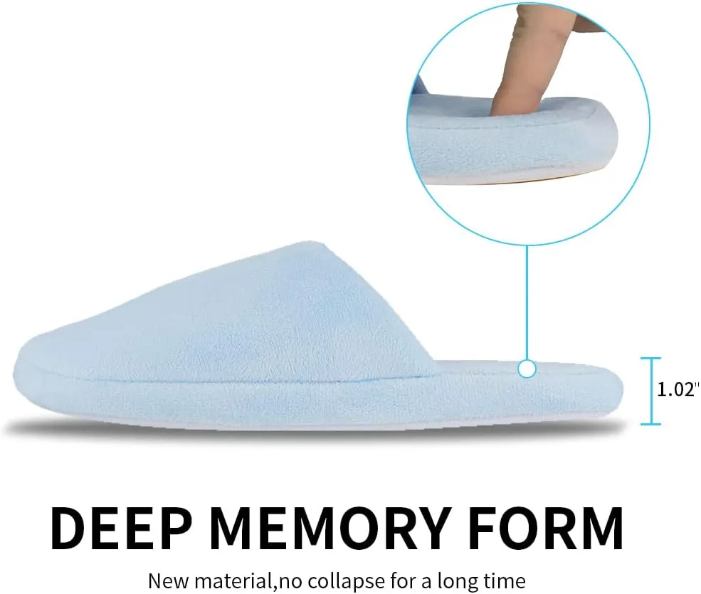 Tlizzz7 Memory Foam Slippers - Fuzzy Fluffy Spa Hotel House Home Indoor Slippers for Women and Men
