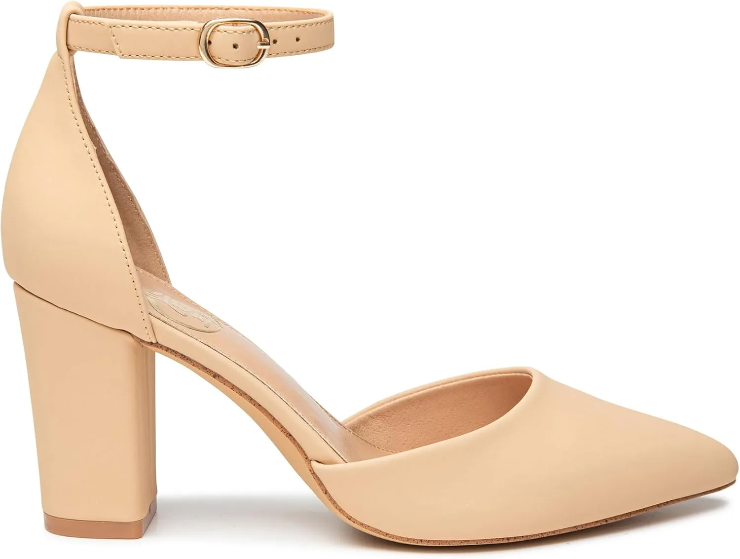 Trary Women's Pointed Toe Pumps,Ankle Strap Buckle Closed Toe Chunky Block Heel Pumps,Dress Office Wedding Party Shoes for Women