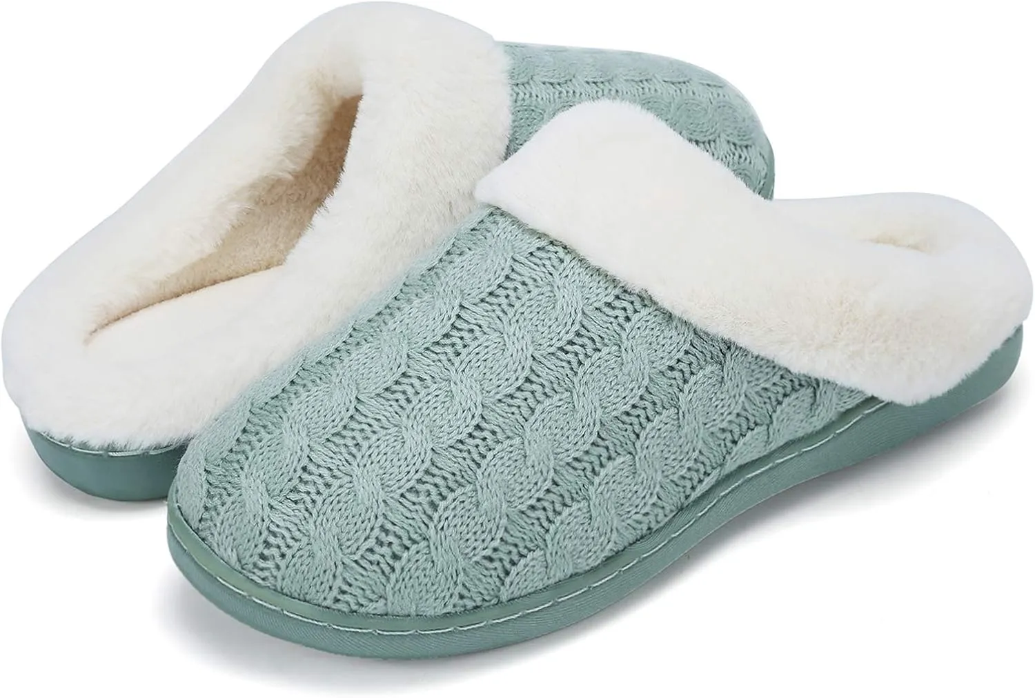 WateLves Women's Memory Foam Slippers Comfort Wool-Like Plush Fleece Lined House Shoes for Indoor & Outdoor