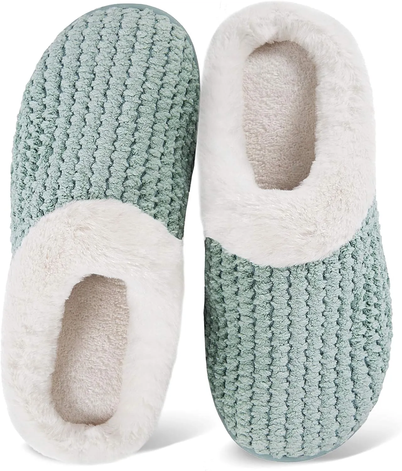 WateLves Women's Memory Foam Slippers Comfort Wool-Like Plush Fleece Lined House Shoes for Indoor & Outdoor