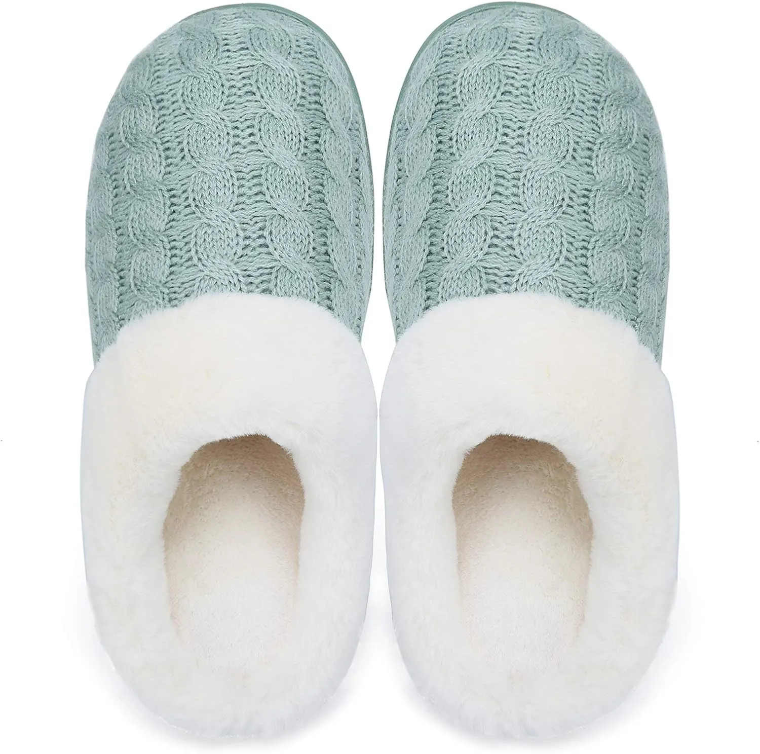 WateLves Women's Memory Foam Slippers Comfort Wool-Like Plush Fleece Lined House Shoes for Indoor & Outdoor