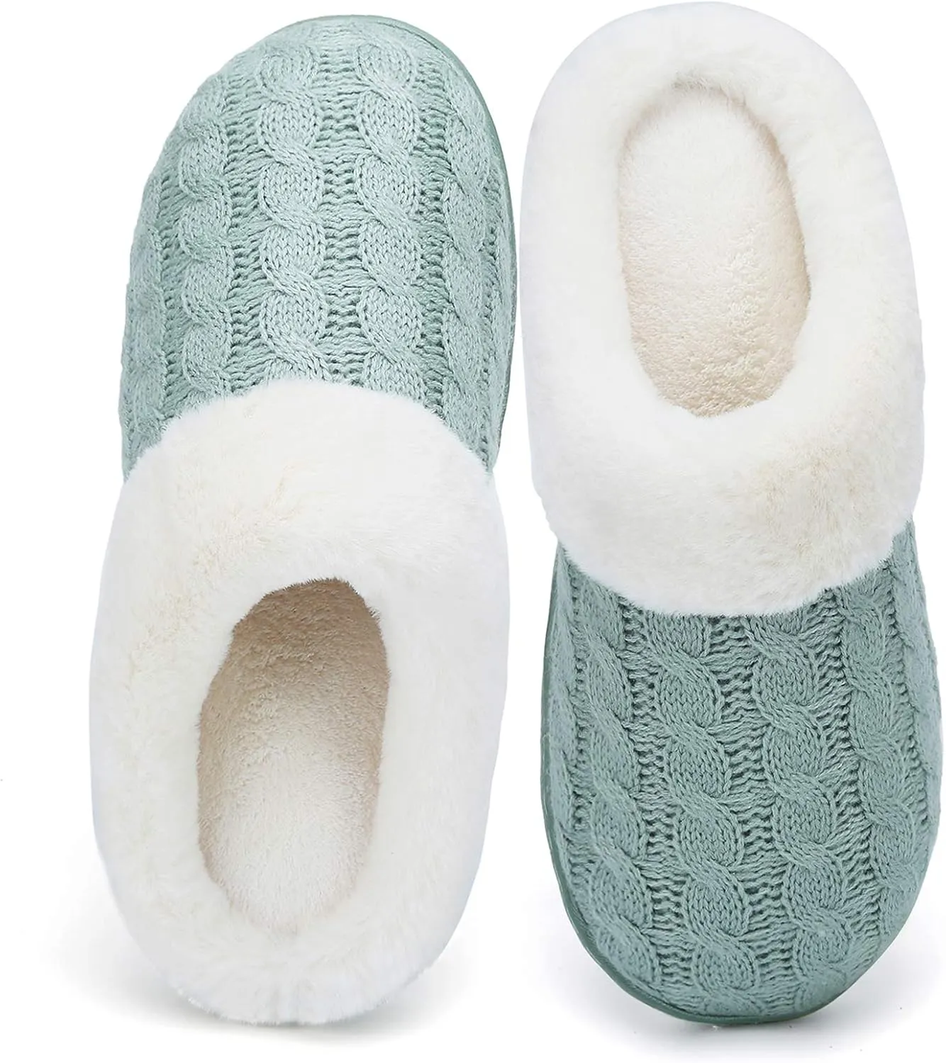 WateLves Women's Memory Foam Slippers Comfort Wool-Like Plush Fleece Lined House Shoes for Indoor & Outdoor