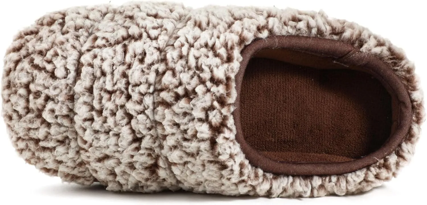 Wishcotton Women's Lightweight Sherpa Memory Foam Slippers Indoor Outdoor