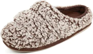 Wishcotton Women's Lightweight Sherpa Memory Foam Slippers Indoor Outdoor