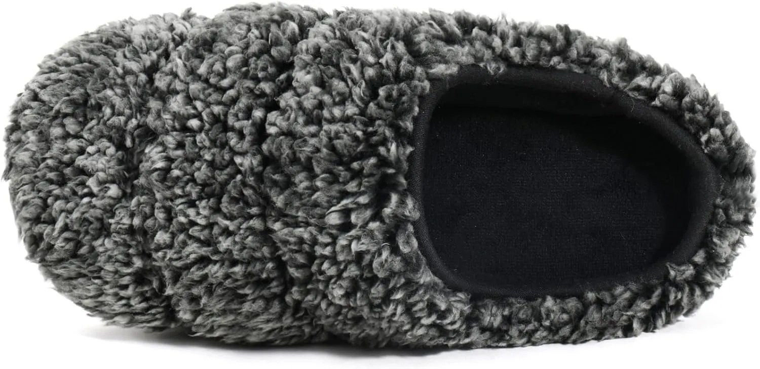 Wishcotton Women's Lightweight Sherpa Memory Foam Slippers Indoor Outdoor