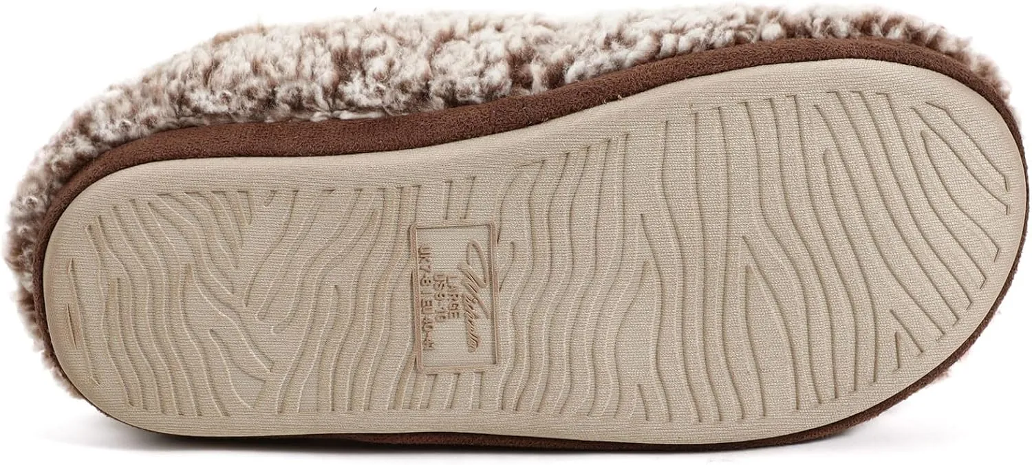 Wishcotton Women's Lightweight Sherpa Memory Foam Slippers Indoor Outdoor