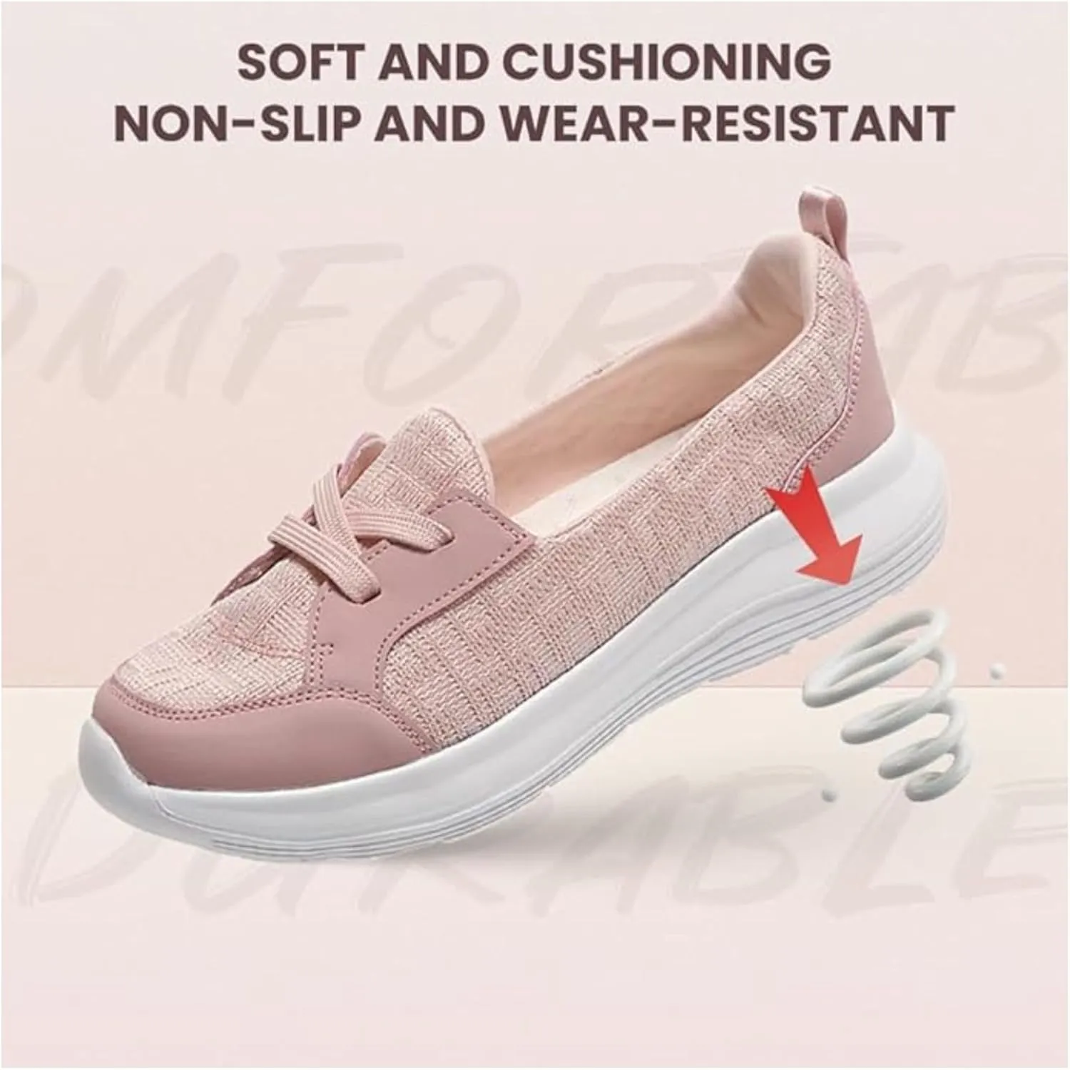 Women Comfy Orthopedic Walking Shoes, 2024 Upgraded Snearkers Women's Comfortable Slip On Arch Support Non-Slip Shoes