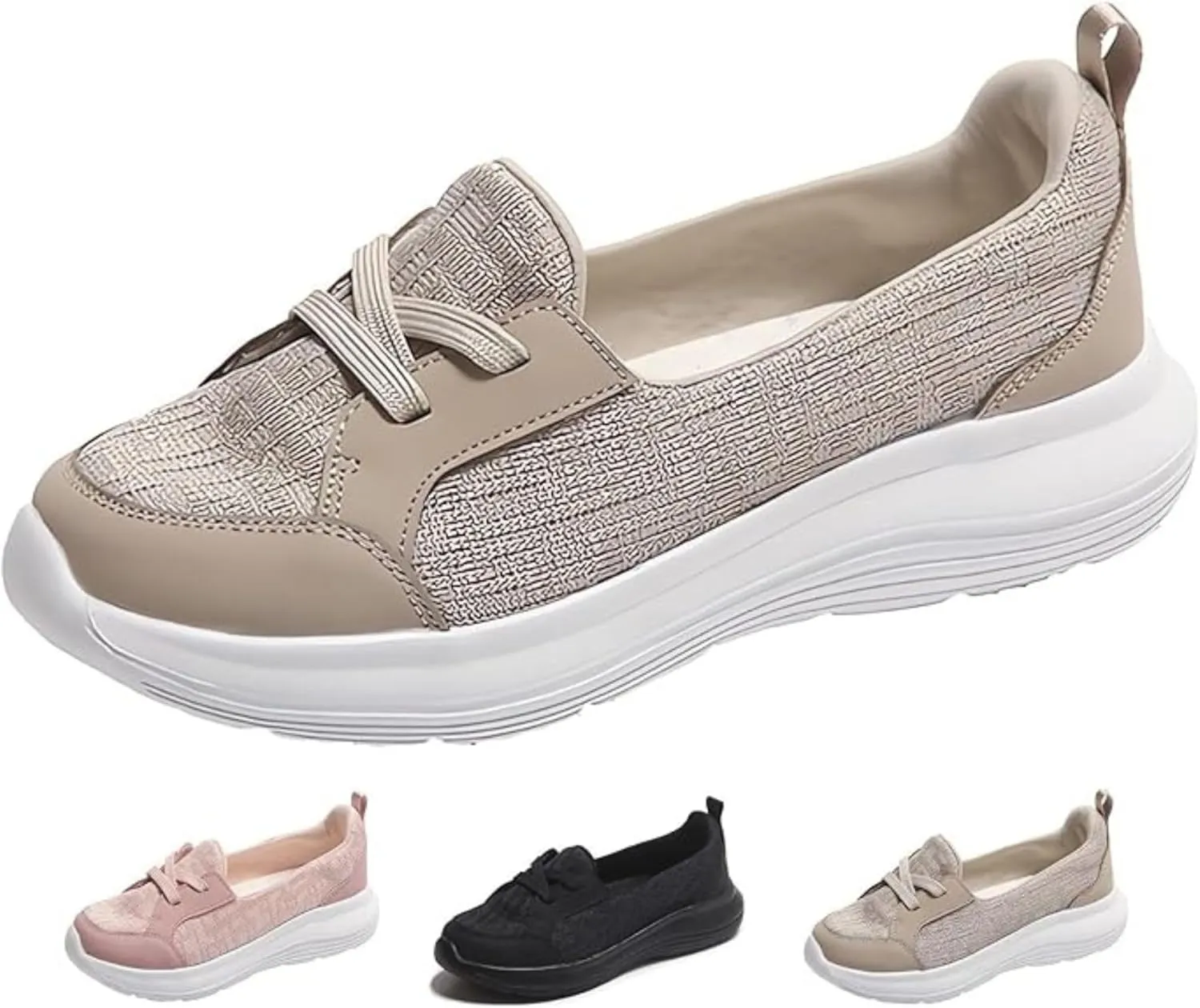 Women Comfy Orthopedic Walking Shoes, 2024 Upgraded Snearkers Women's Comfortable Slip On Arch Support Non-Slip Shoes