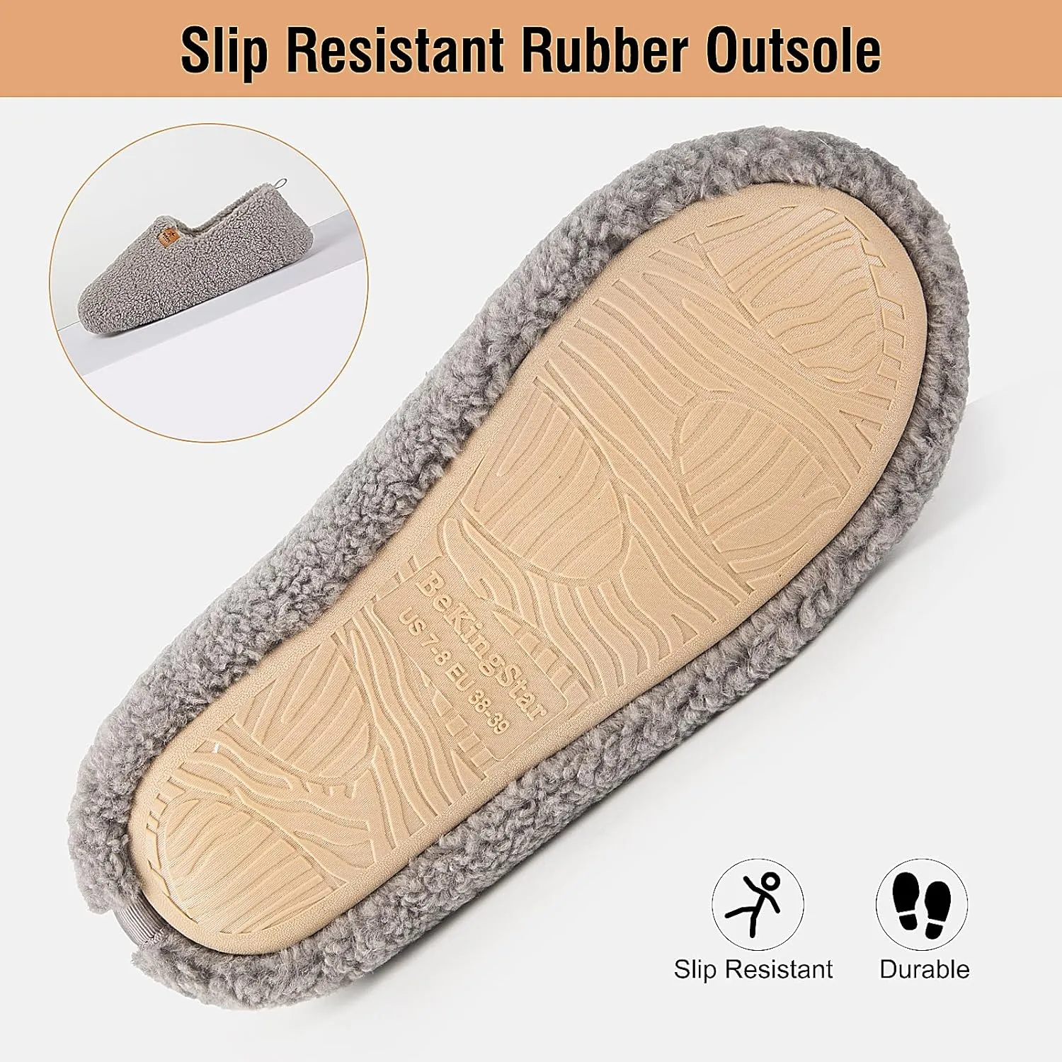 Women Cozy Faux Curly Fur House Memory foam Slippers Ladies Fuzzy Closed Back Indoor Bedroom Shoes