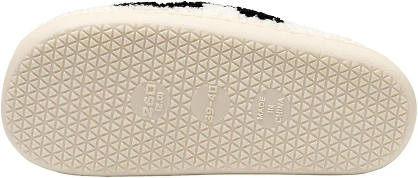 Women's and Men's Fuzzy Checkered Memory Foam Slippers - Fluffy Couple Cozy House Indoor Outdoor Shoes