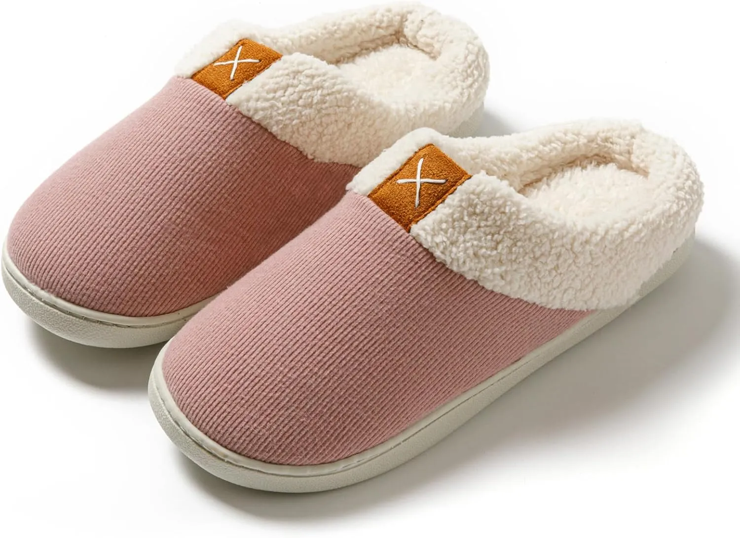 Womens Cozy Fuzzy Memory Foam Slippers House Comfy Slip Shoes Indoor Outdoor Anti Skid Rubber Sole