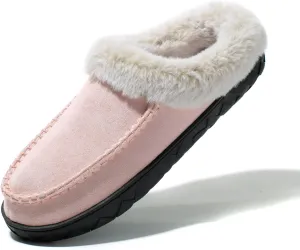 Women's Fuzzy Memory Foam Slippers Winter House Fluffy Slip-on Shoes Indoor and Outdoor