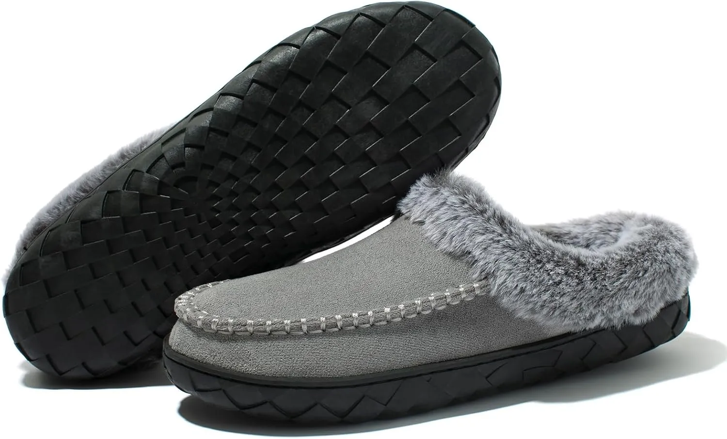 Women's Fuzzy Memory Foam Slippers Winter House Fluffy Slip-on Shoes Indoor and Outdoor