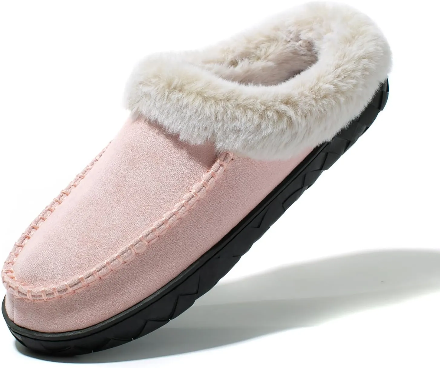 Women's Fuzzy Memory Foam Slippers Winter House Fluffy Slip-on Shoes Indoor and Outdoor
