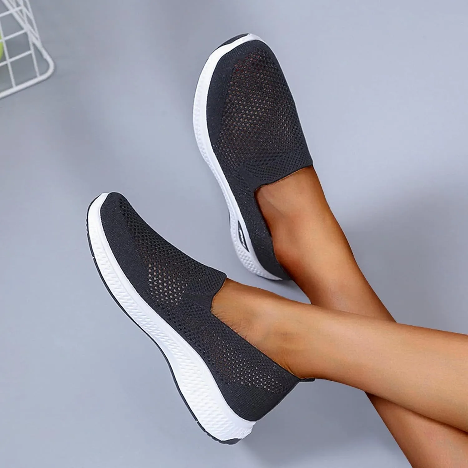 Womens Orthopedic Casual Loafers Slip On Walking Shoes with Arch Support Comfortable Sneakers Plantar Fasciitis Relief Foot Heel Pain Diabetic