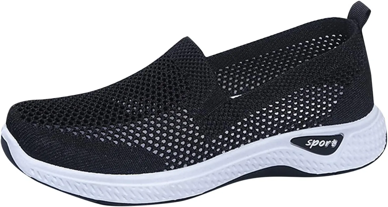 Womens Orthopedic Casual Loafers Slip On Walking Shoes with Arch Support Comfortable Sneakers Plantar Fasciitis Relief Foot Heel Pain Diabetic