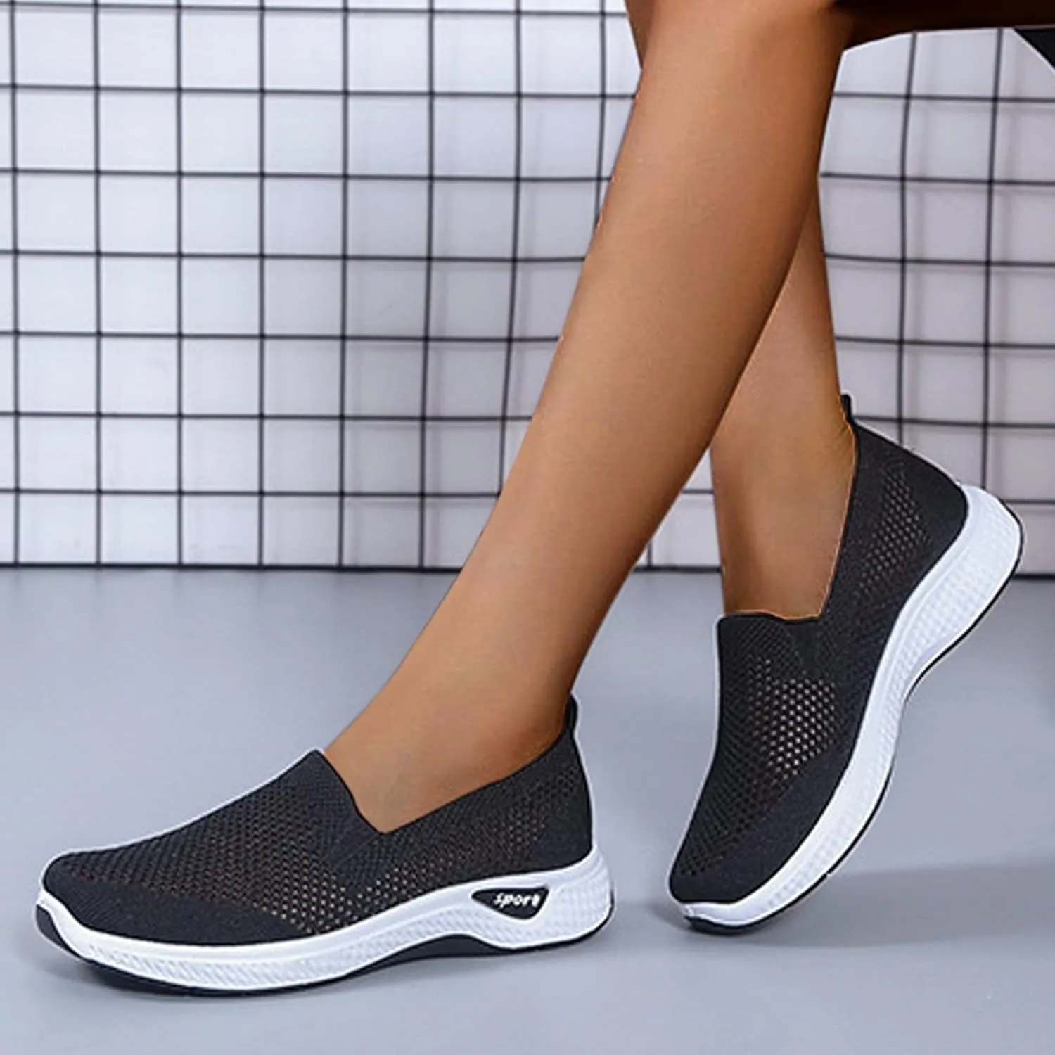 Womens Orthopedic Casual Loafers Slip On Walking Shoes with Arch Support Comfortable Sneakers Plantar Fasciitis Relief Foot Heel Pain Diabetic