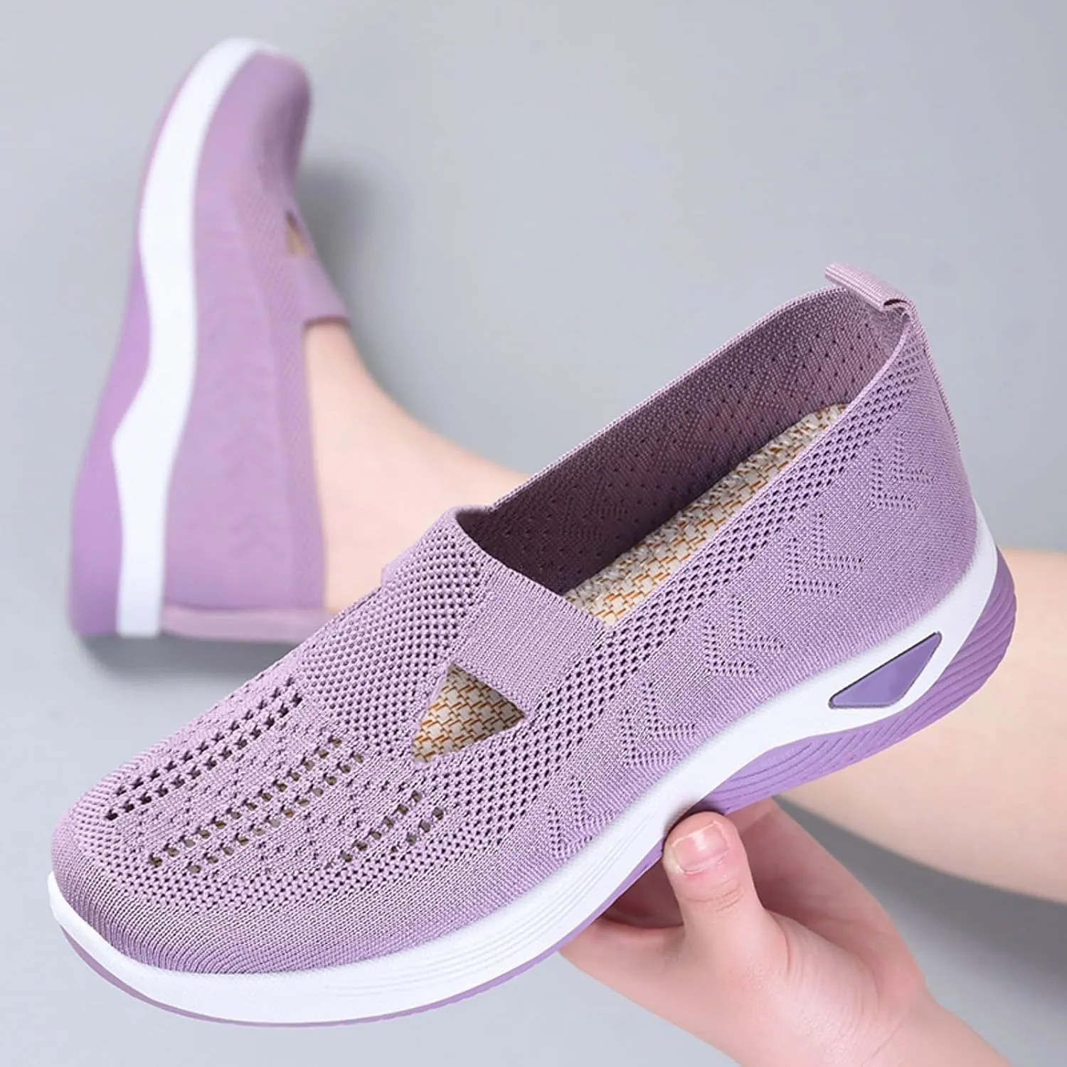 Womens Orthopedic Casual Shoes Slip On Walking Sneakers with Arch Support Comfortable Loafers for Plantar Fasciitis Relief Foot Heel Pain Diabetic Feet