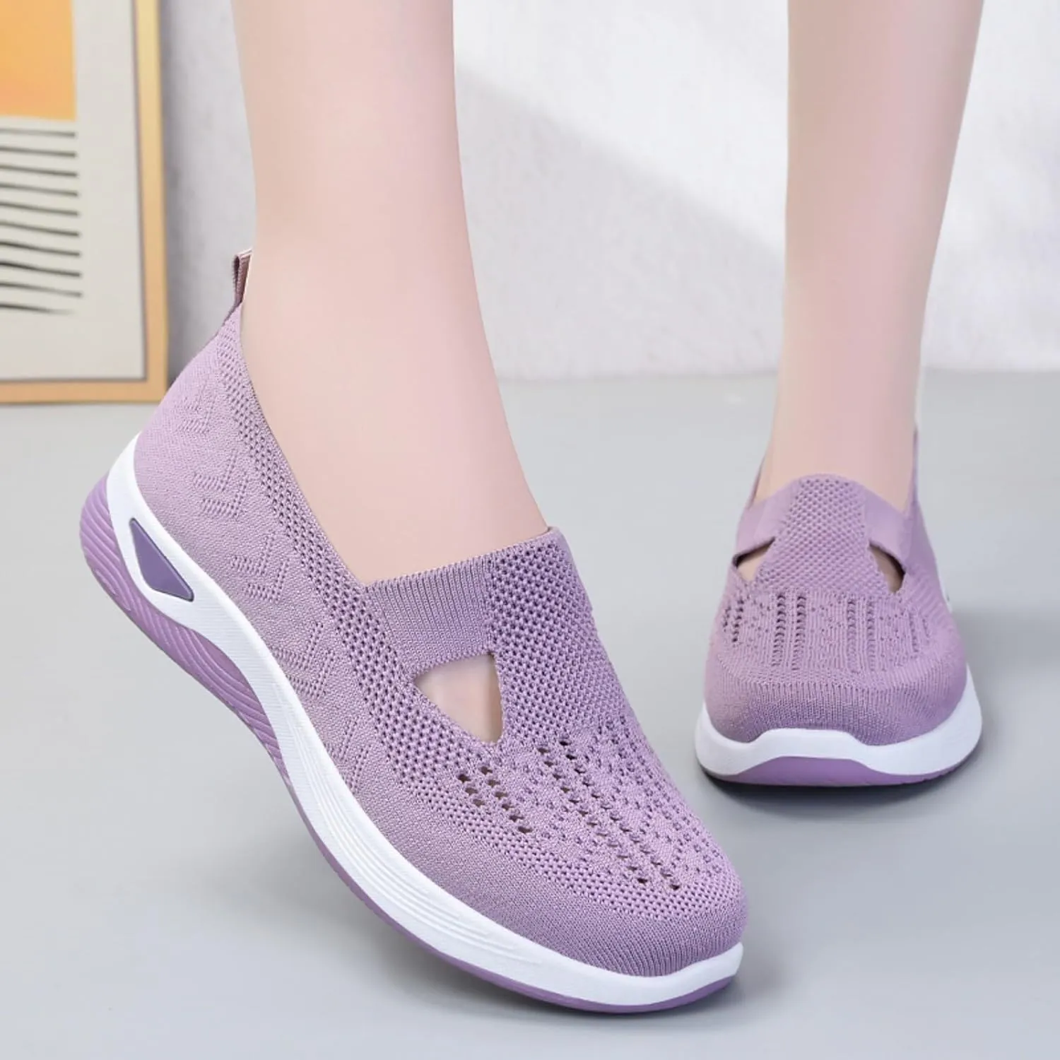 Womens Orthopedic Casual Shoes Slip On Walking Sneakers with Arch Support Comfortable Loafers for Plantar Fasciitis Relief Foot Heel Pain Diabetic Feet
